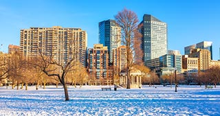Boston common at winter